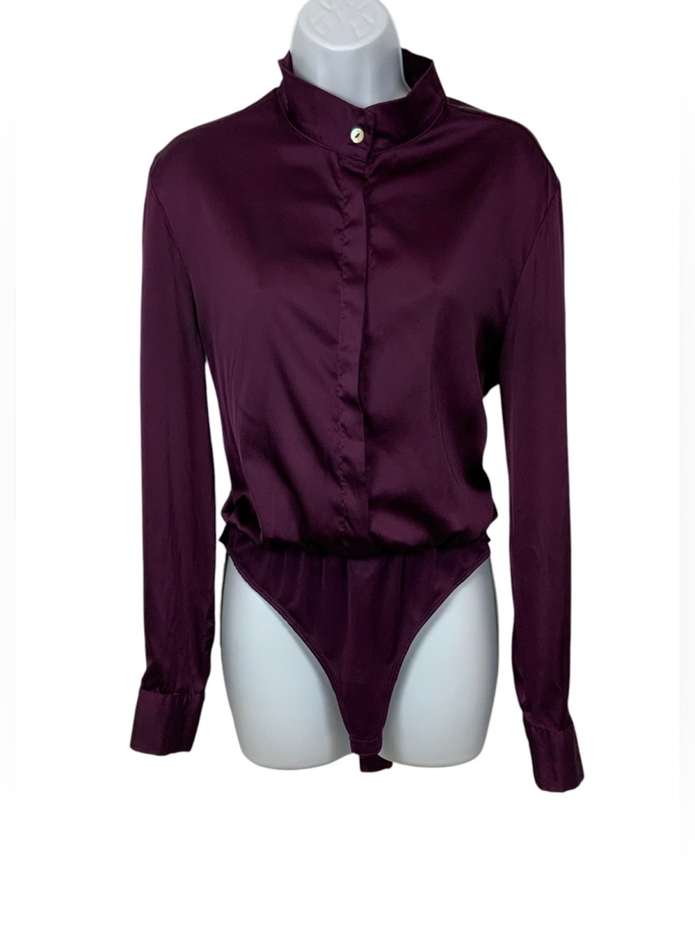 Fashion Nova Purple Satin Bodysuit